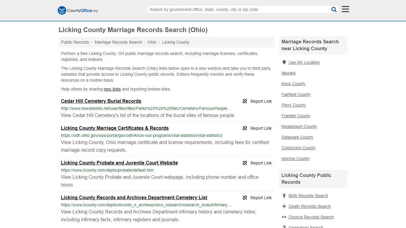 Marriage Records Search - Licking County, OH (Marriage ...