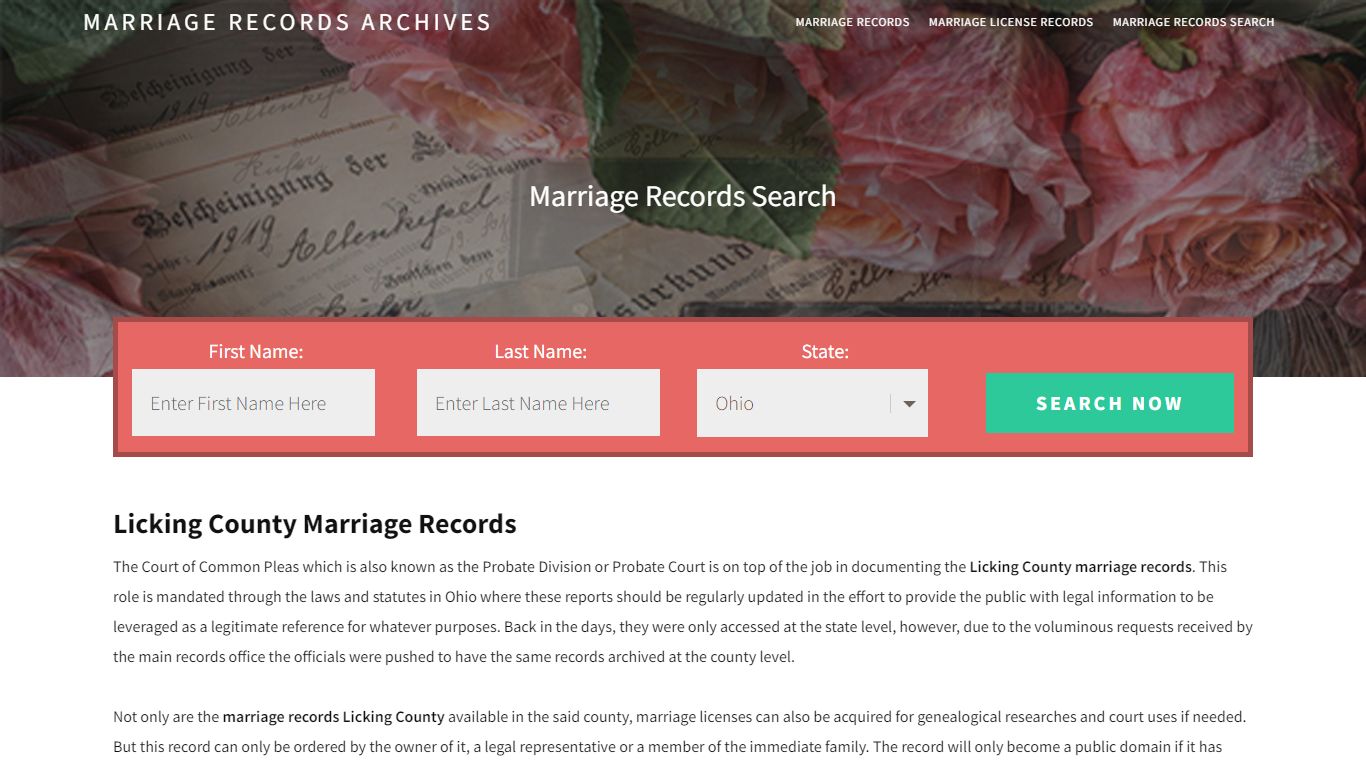 Licking County Marriage Records | Enter Name and Search ...