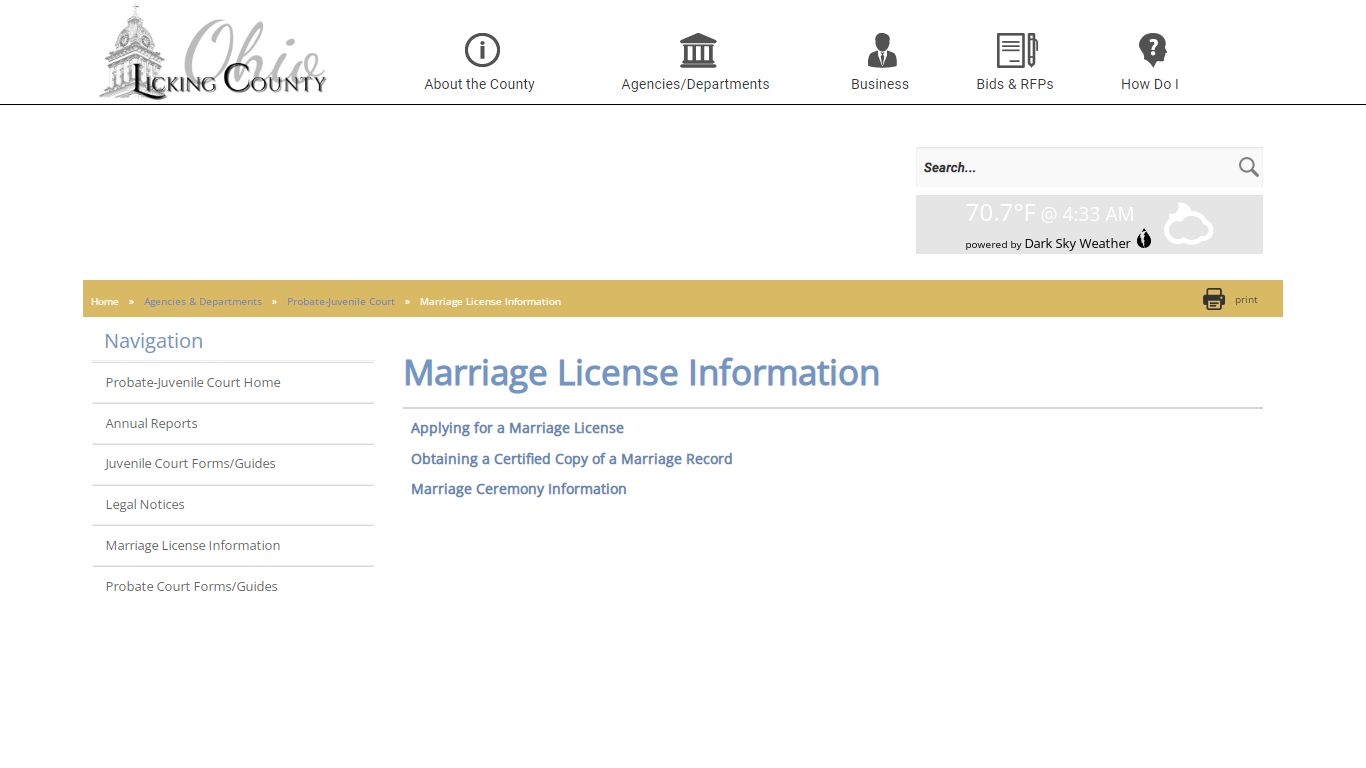 Licking County - Marriage License Information